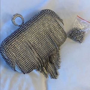 ALDO Silver Rhinestone Wristlet